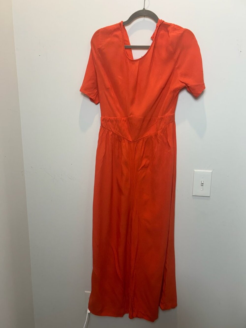 ASOS DESIGN Burnt Orange Open Back Cropped Wide Leg Jumpsuit Size US 10